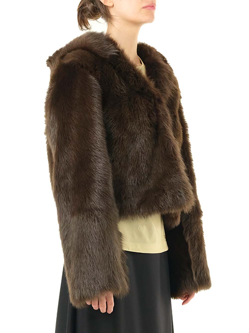 Loewe Shearling Hooded Jacket Coats - Brown | 9f5510bb032b435a136debf2e141bca1c953b7da