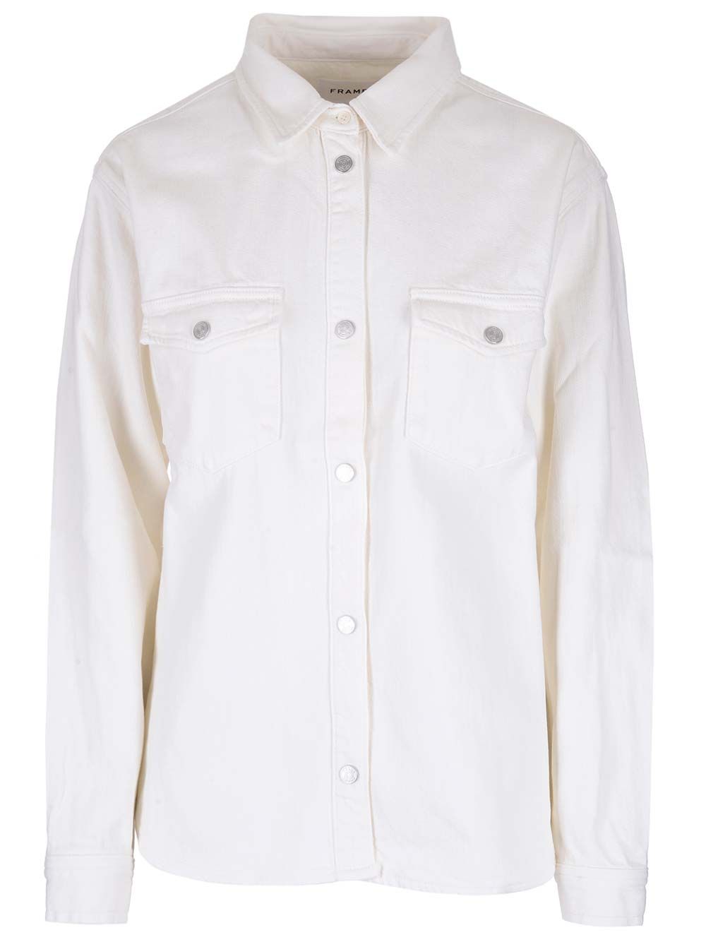 Frame White Denim Shirt Jackets - White | 60a93102be5f093637be11cd1bdffd78b4a24986