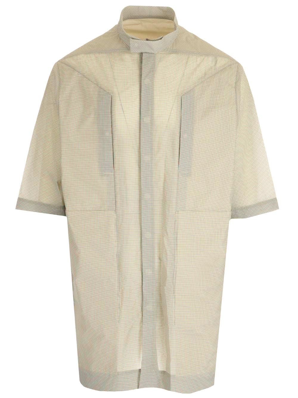 Rick Owens Oversized Shirt With Check Pattern Shirts - Beige | ad70b4f5bbb457f201de5d6bc41fd4f56256e5ef