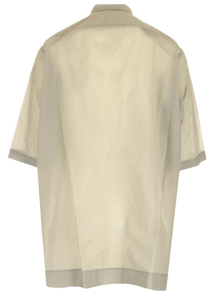 Rick Owens Oversized Shirt With Check Pattern Shirts - Beige | e3198777a57cc9ecf75472000f3a8fbb6755a395