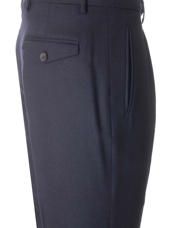 Etro In Stretch Wool Trousers - Blue | 3981ea15d2ea3c4402728373fa1fde4e74e88ebd
