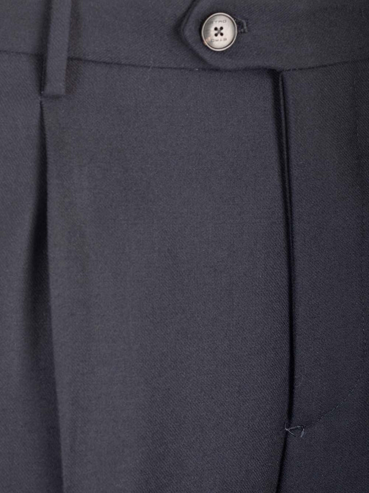 Etro In Stretch Wool Trousers - Blue | 511c0acf428081295eebe9e8743ab710e0d311c1