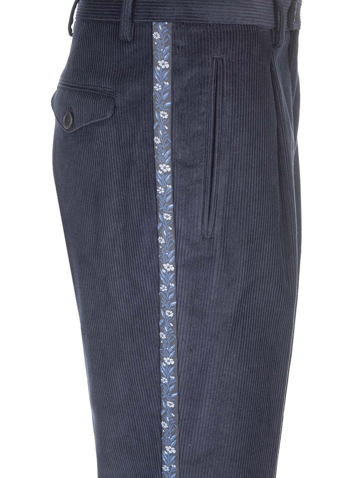 Etro Velvet Trousers - Blue | a0ff1057ca02ec1833636070dda6d31aeb7d43d8