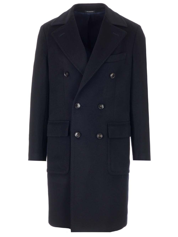 Al Duca D'Aosta Navy Blue Double-Breasted Coat Coats - Blue | 1e0507845d0b1b01f16b53c4e32d632a0811a3ea