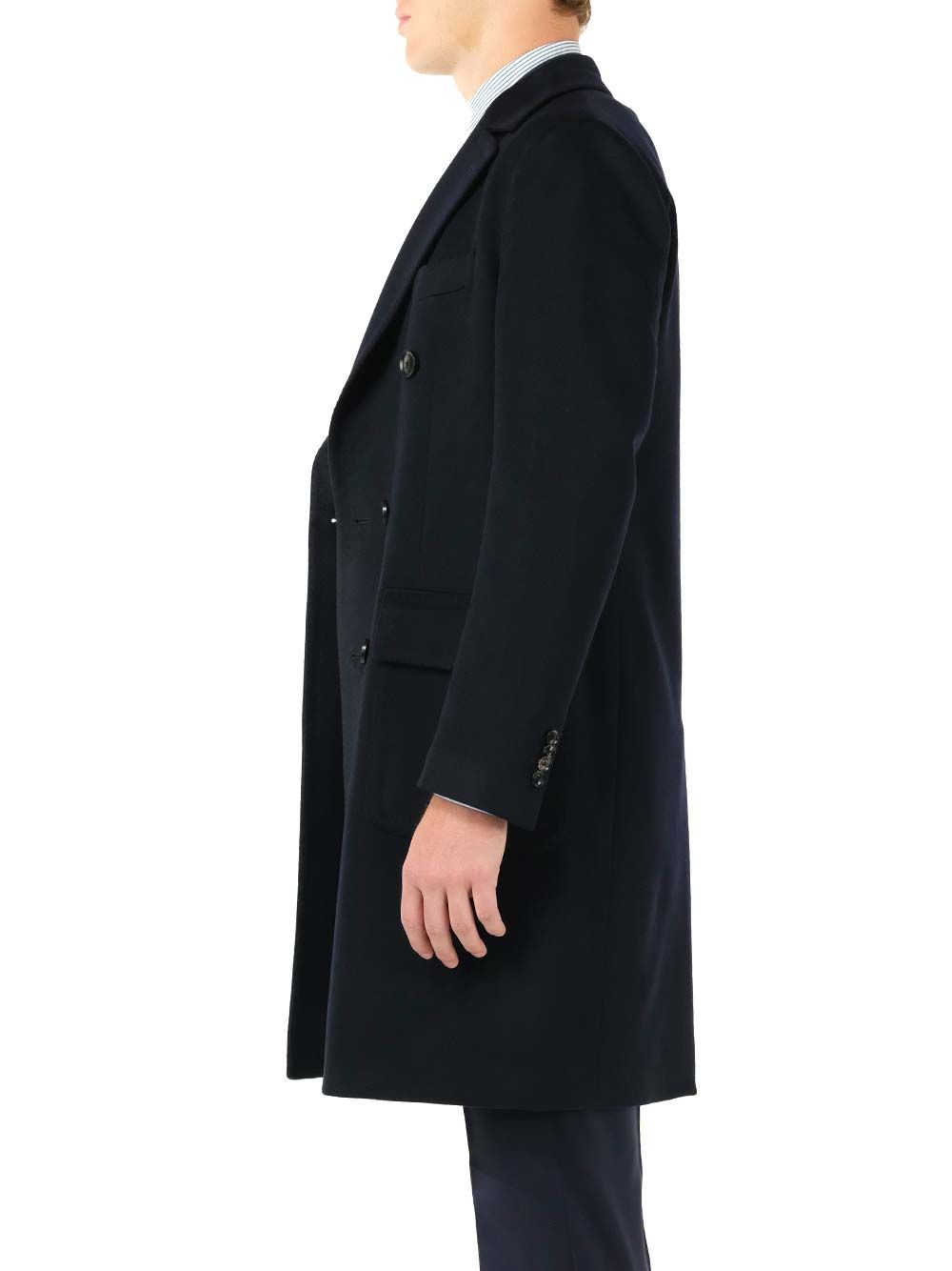 Al Duca D'Aosta Navy Blue Double-Breasted Coat Coats - Blue | f00b297fef9f82fa58ac4797d7e7a704ae21d04f
