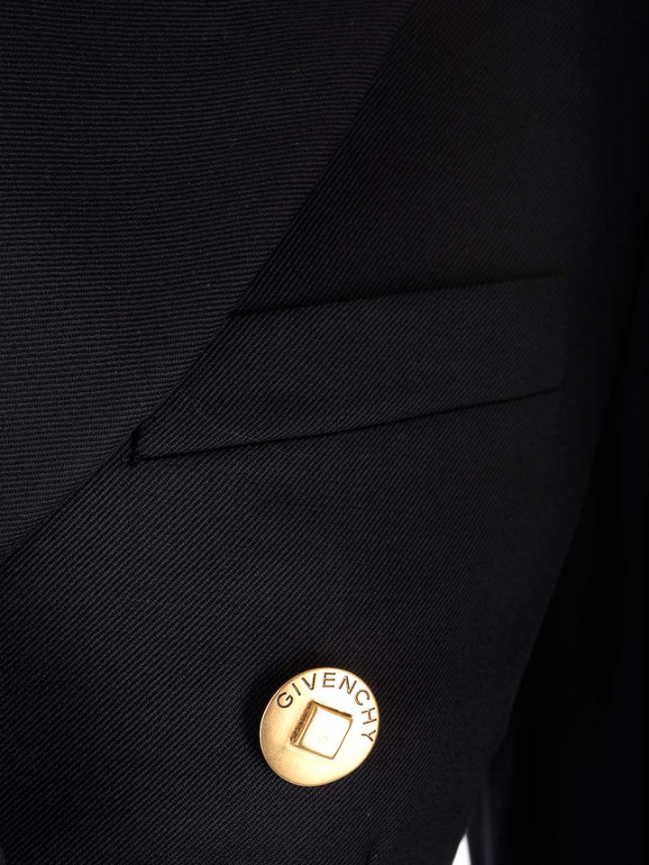 Givenchy Double-Breasted Blazer Jackets - Blue | c95951b17bba4bf10d8514142fb512cb5af7fa1b