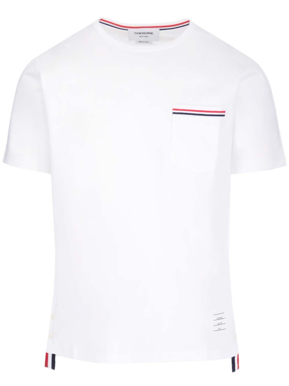Thom Browne Rwb Stripe T-Shirt - White | 4c0f10bbf006b47d01c3a2f4bddbae262cc9ed7d