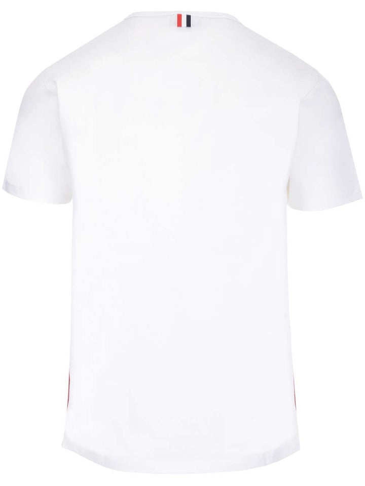 Thom Browne Rwb Stripe T-Shirt - White | 44c9c921e060839c10e20805b3a0b295de40a7fa
