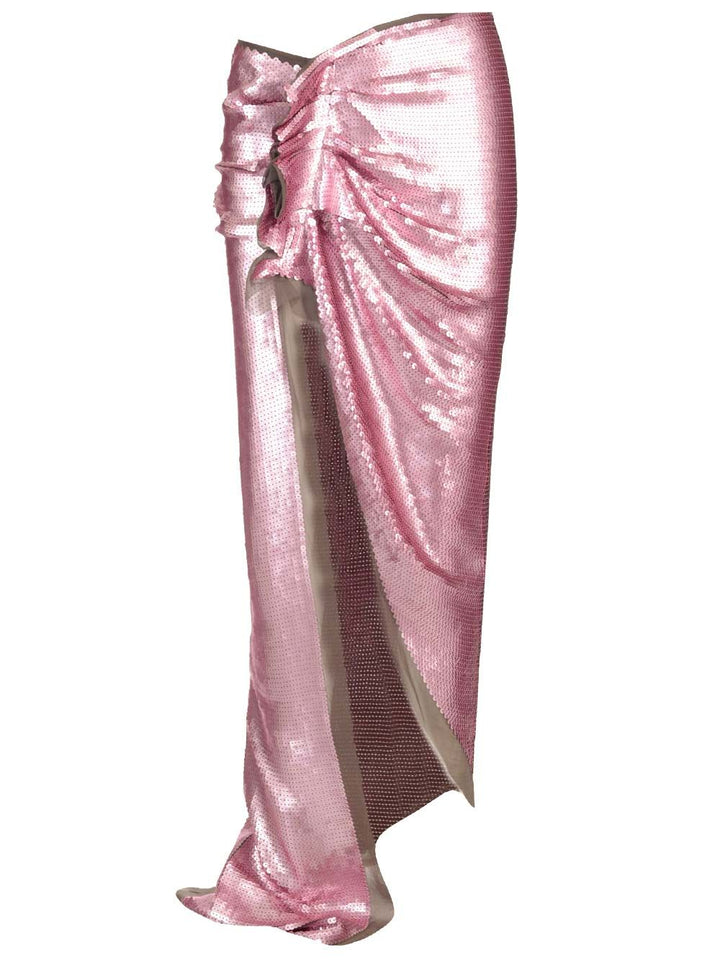 Rick Owens Long Skirt In Silk Chiffon With Sequins Skirts - Rose | 2674cfe4817eee05f1faee6109a00d98b320e7ff