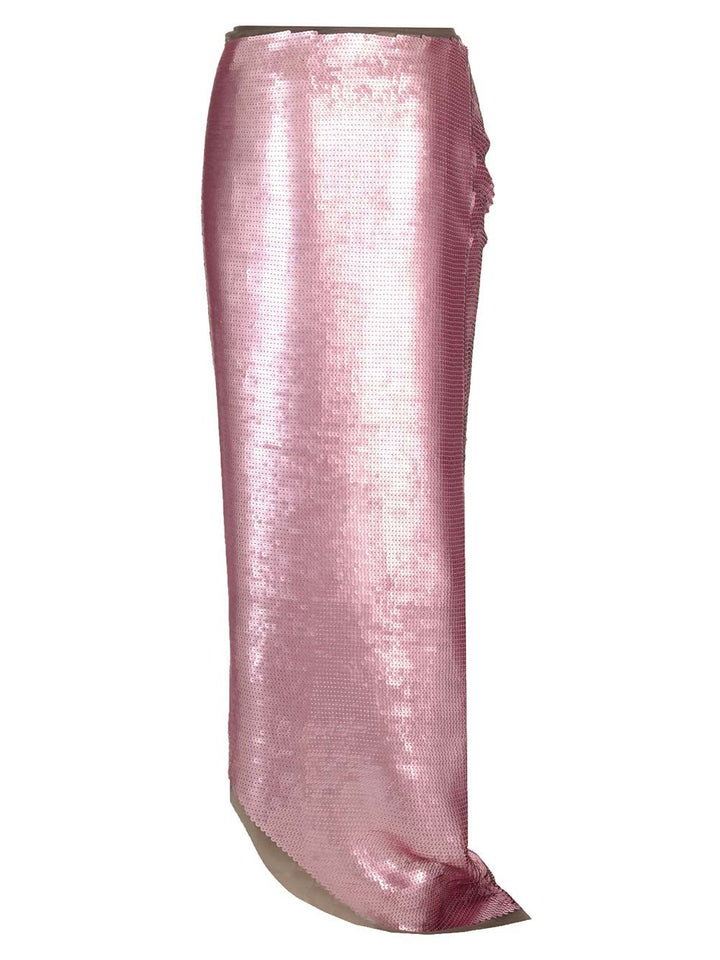 Rick Owens Long Skirt In Silk Chiffon With Sequins Skirts - Rose | 8544c648a34f6496e2523bbd0f83f3c6db4d2a6c