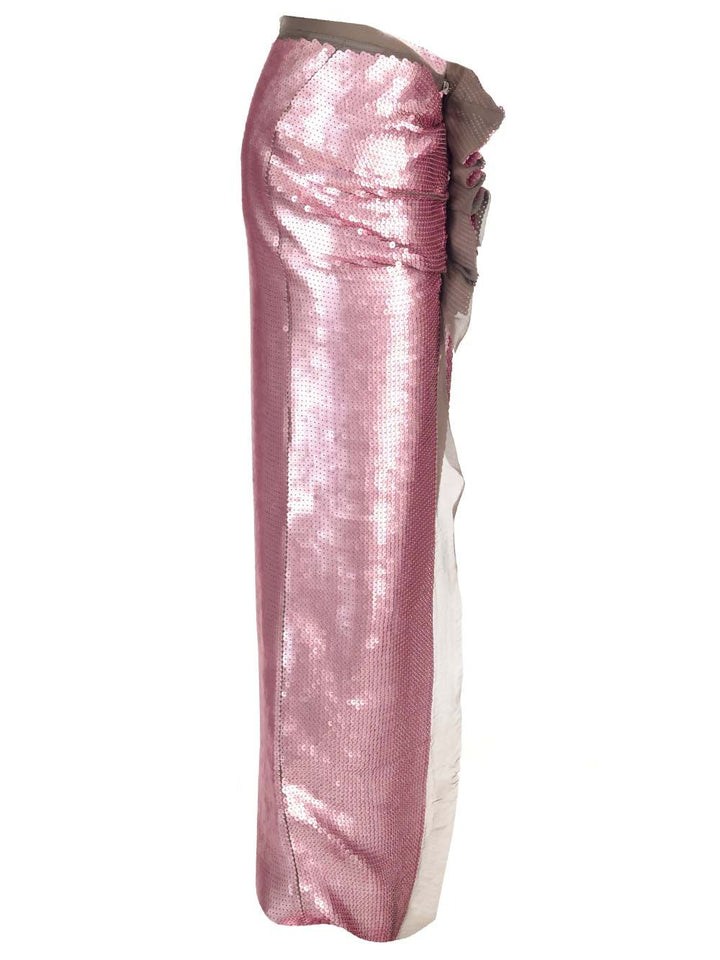 Rick Owens Long Skirt In Silk Chiffon With Sequins Skirts - Rose | 72450b9d35eec126fba9540c296601244b4c4174