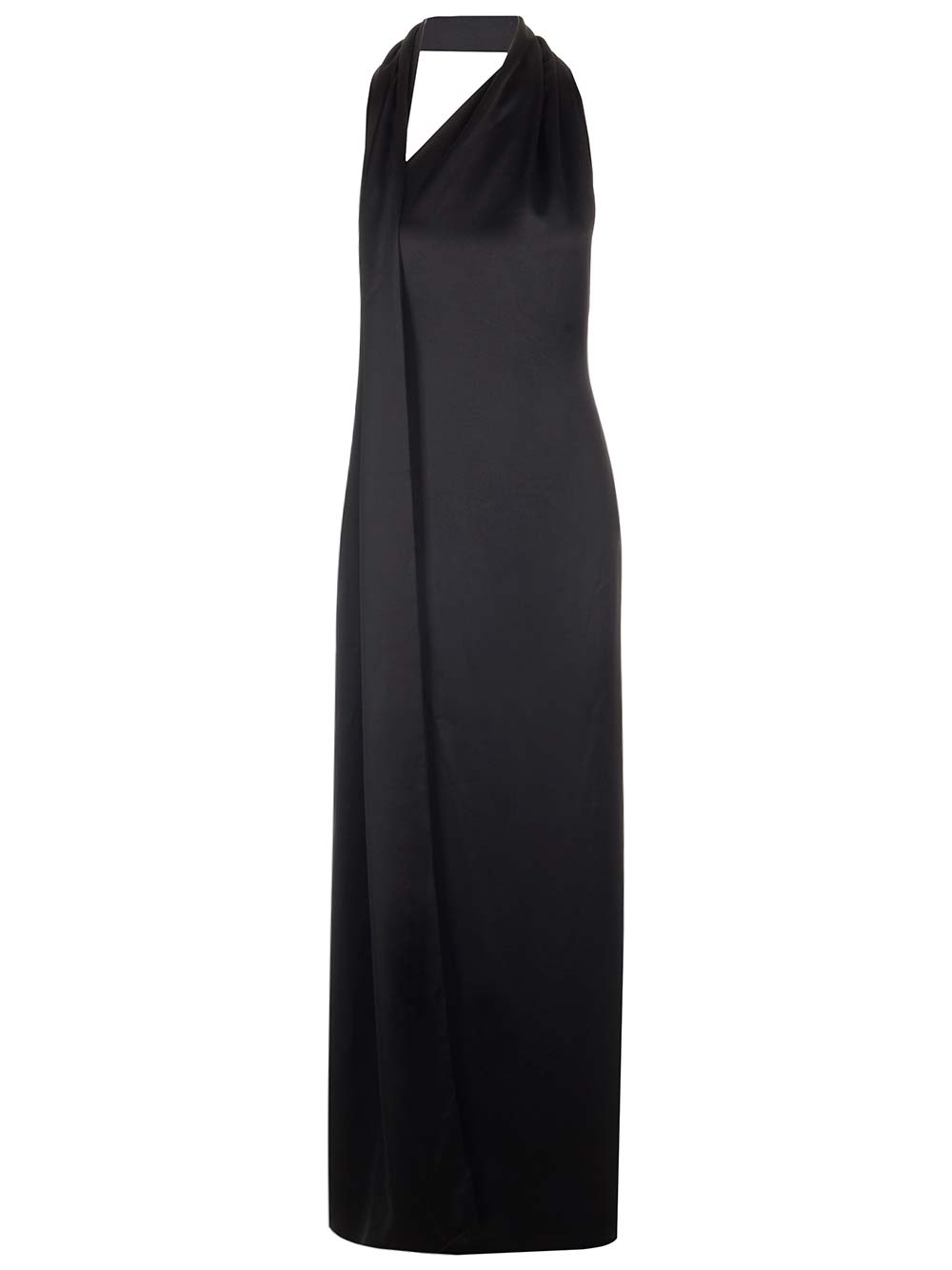 Loewe Scarf Dress In Technical Satin Dresses - Black | f501a6792a836be97163aad79f60fc9dd1796b7d