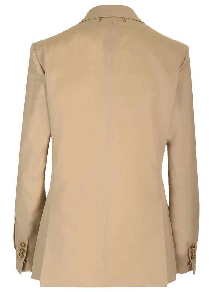 Golden Goose Deluxe Brand Double-Breasted Wool Blazer Jackets - Beige | 9f2c519262409db017442f8c0256c81d2d2e9c3f