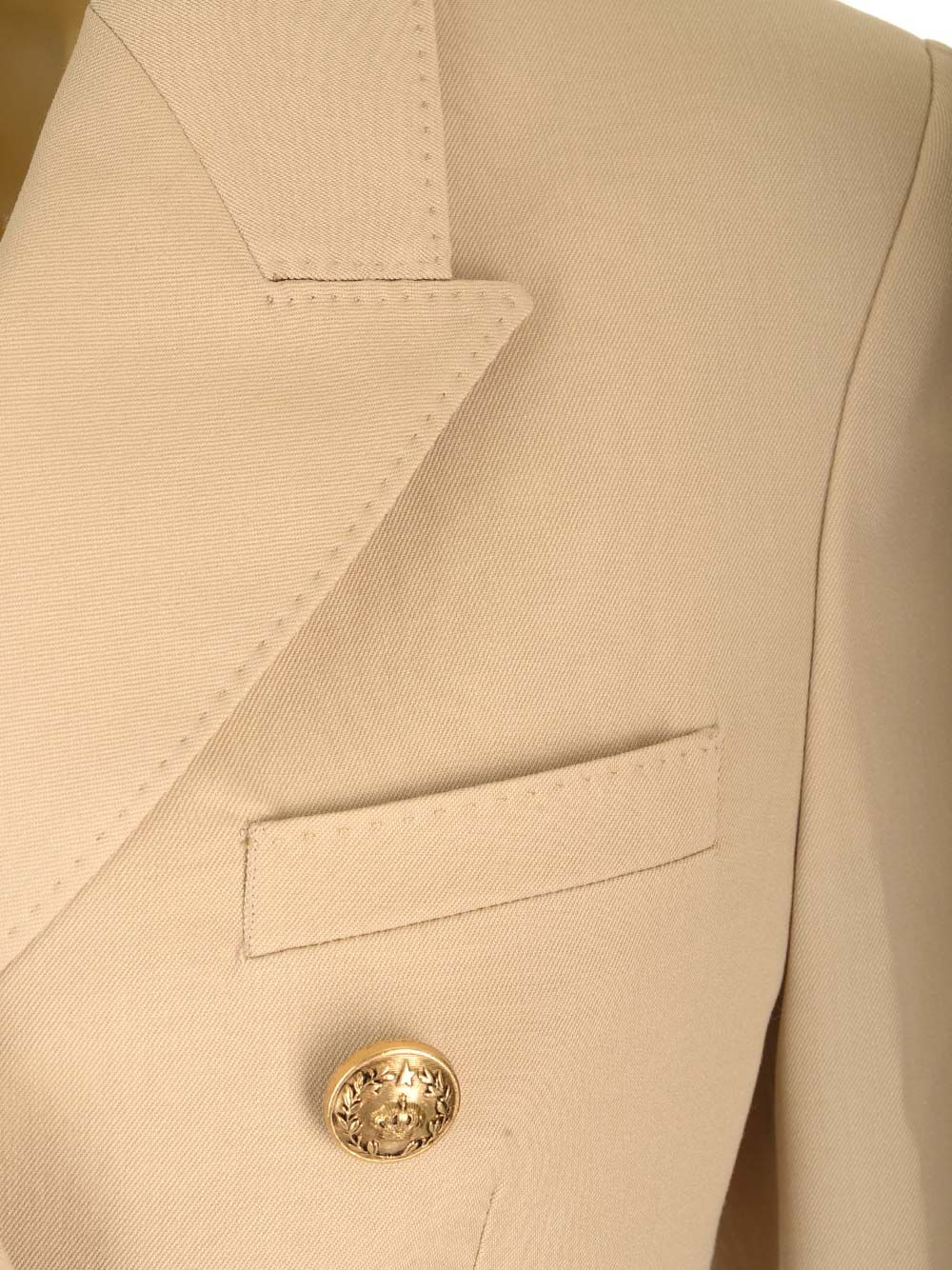 Golden Goose Deluxe Brand Double-Breasted Wool Blazer Jackets - Beige | 7fcbbe175c26bf56c270138a477ef798ae2802b7