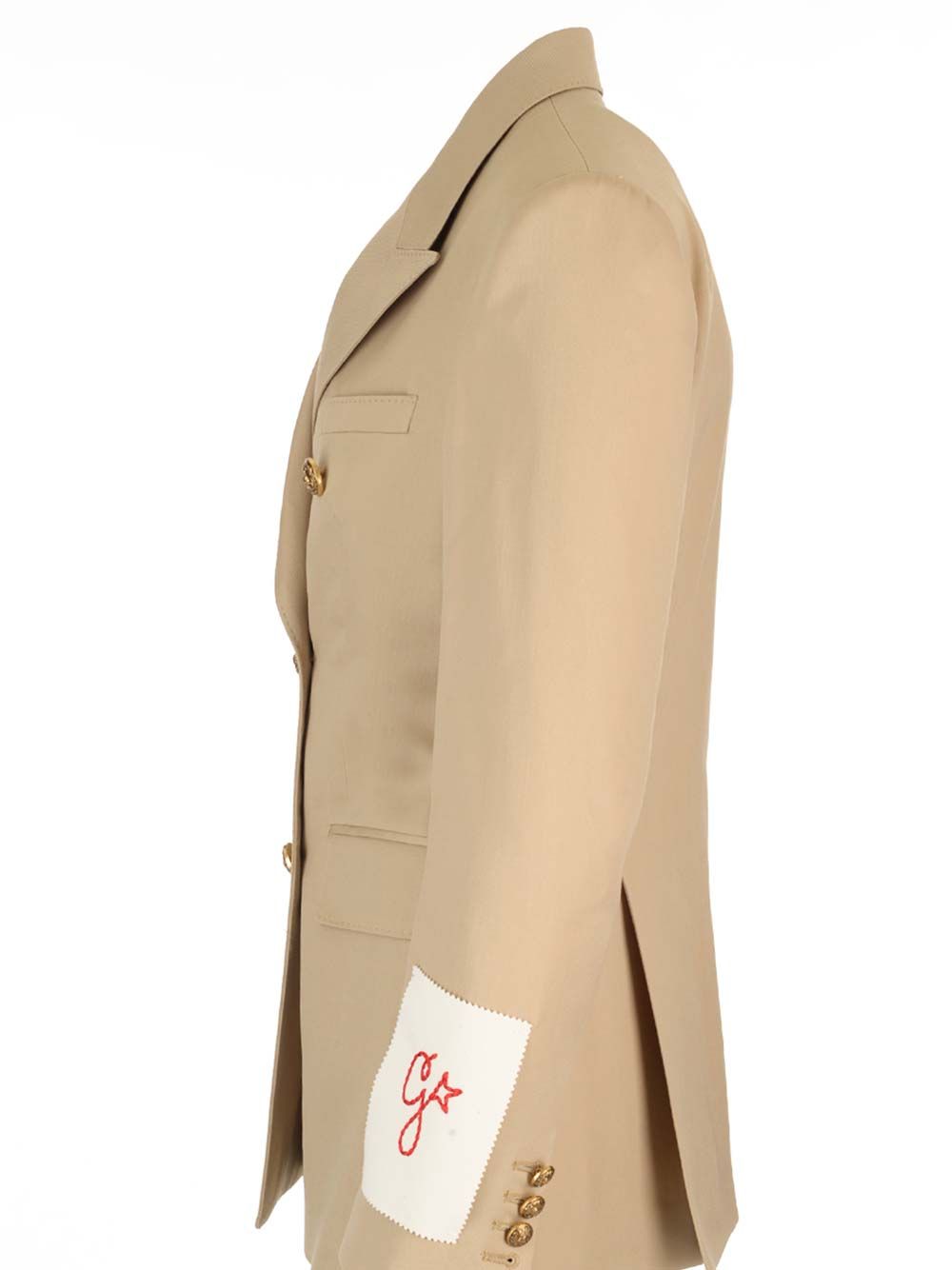 Golden Goose Deluxe Brand Double-Breasted Wool Blazer Jackets - Beige | f7d31c68c6d413ca28a16a35325a2db504edd566