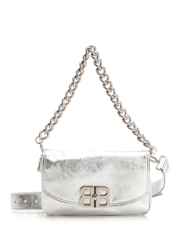 Balenciaga Flap Bb Soft Shoulder Bags - Silver | c7a135f604ac14f6771d34d96e1a7f146f8223b1