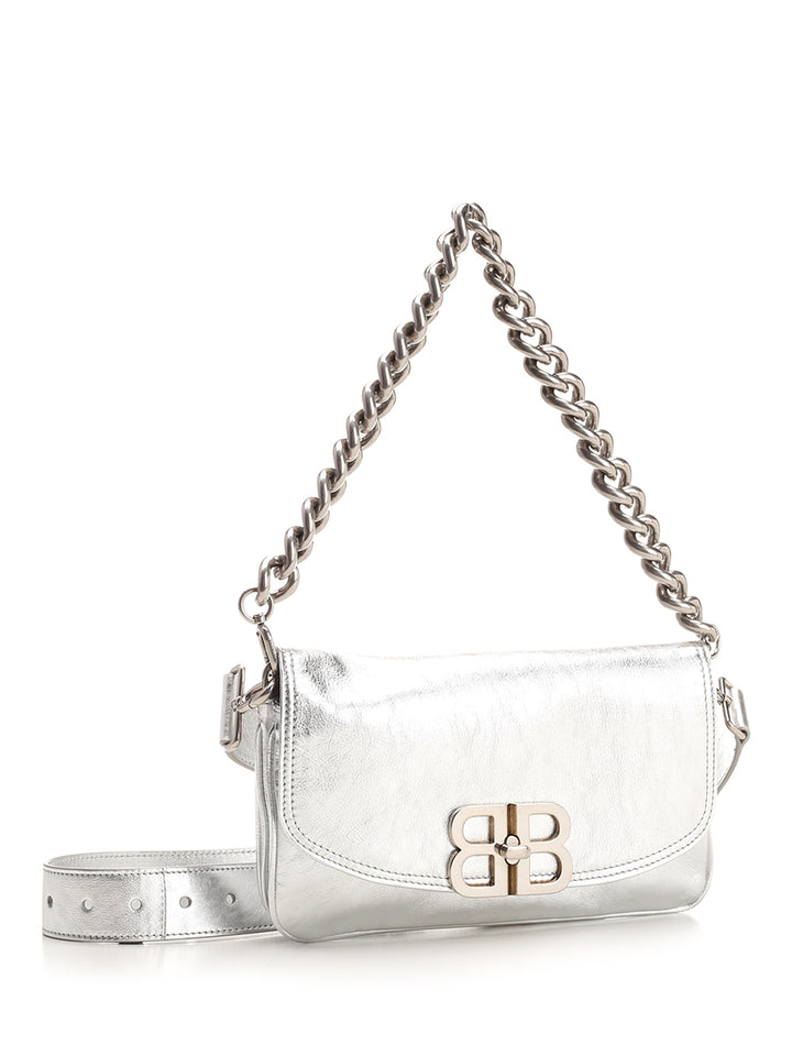 Balenciaga Flap Bb Soft Shoulder Bags - Silver | 52a6f719fcc7cc897f57e1920b8d4270a49ad0b0