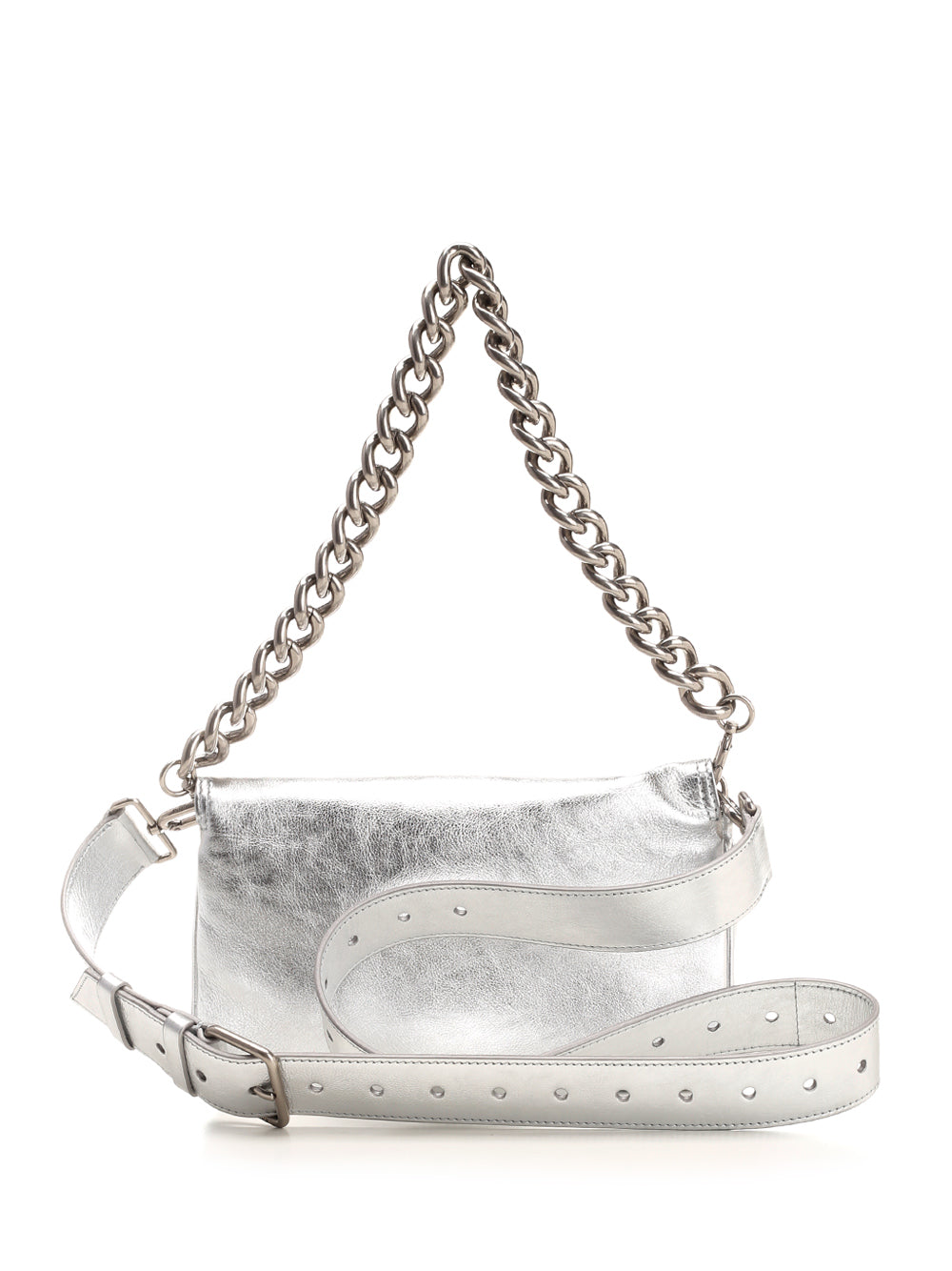 Balenciaga Flap Bb Soft Shoulder Bags - Silver | 49a343b6d71f9f63ec6da85bc26d0869b0571f2e