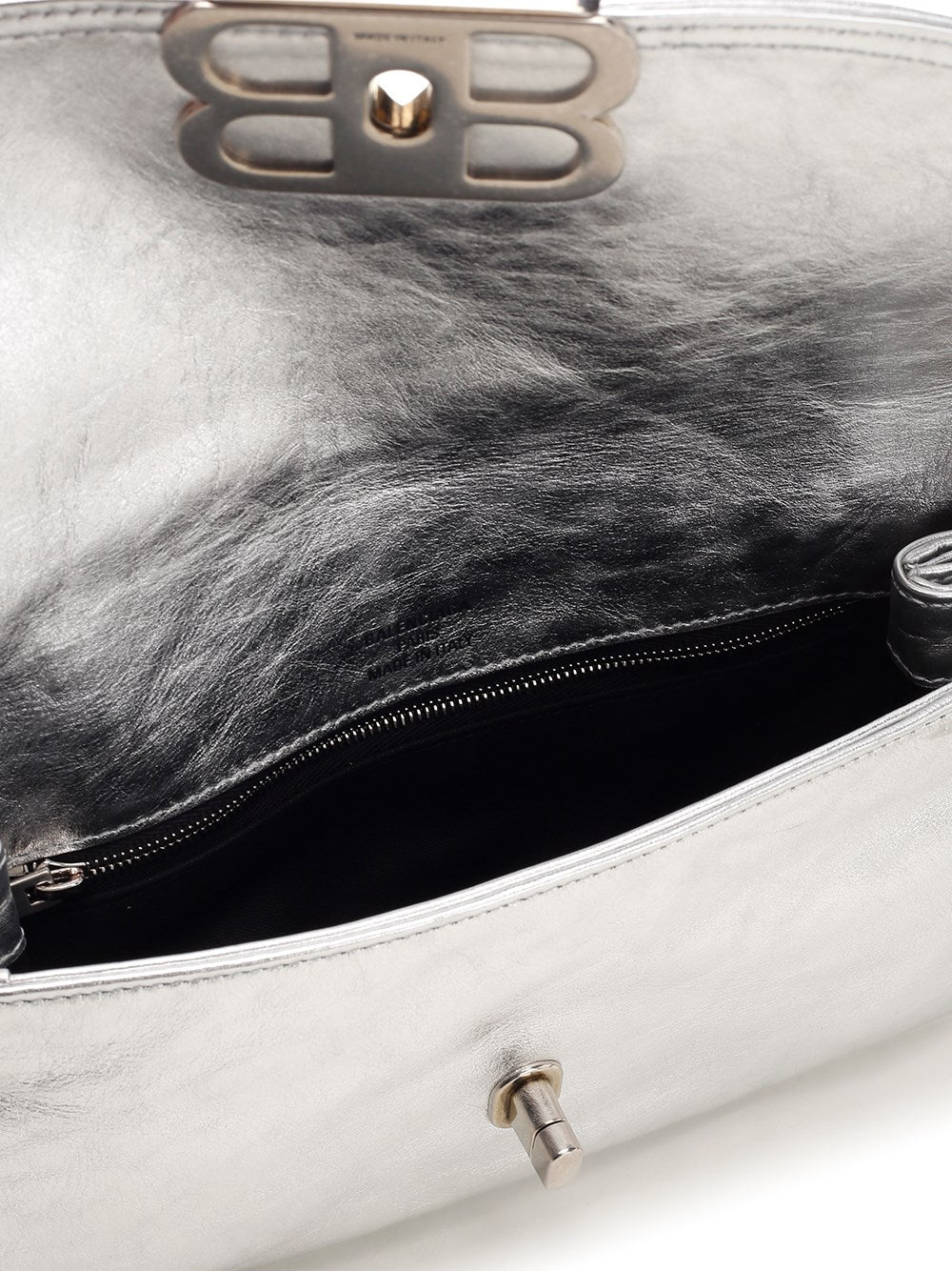 Balenciaga Flap Bb Soft Shoulder Bags - Silver | e837e516d9e485d0b0fe6d3ebad3a991740e8faa