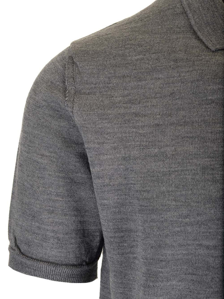 Comme Des Garcons Play Wool Polo shirt - Grey | d58c5115975a04f5a91ba699c6b9a37aace240c6