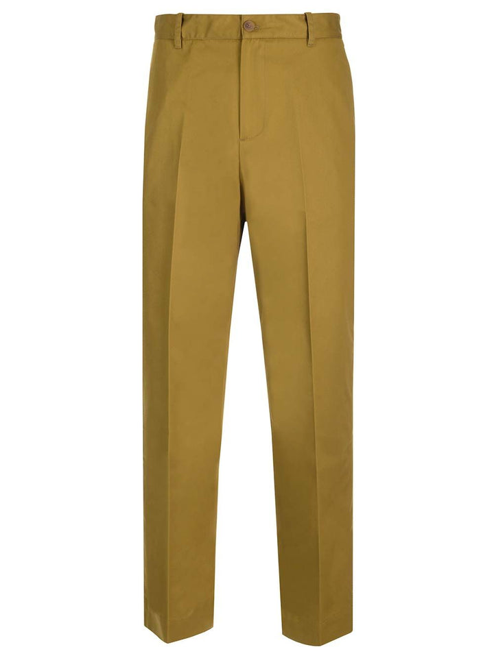 Maison KitsunÉ Cotton Chino Trousers - Green | 26239763e449b44e6f83317f3e4be16eb6771237