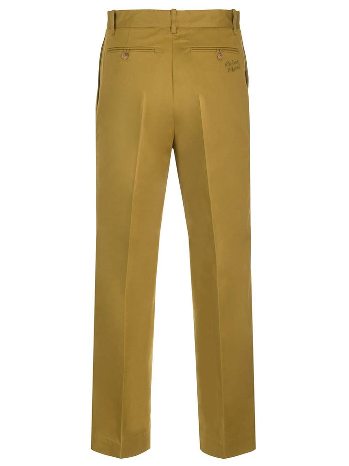 Maison KitsunÉ Cotton Chino Trousers - Green | 7c4671eab274491aebc171e1048844c501c53349