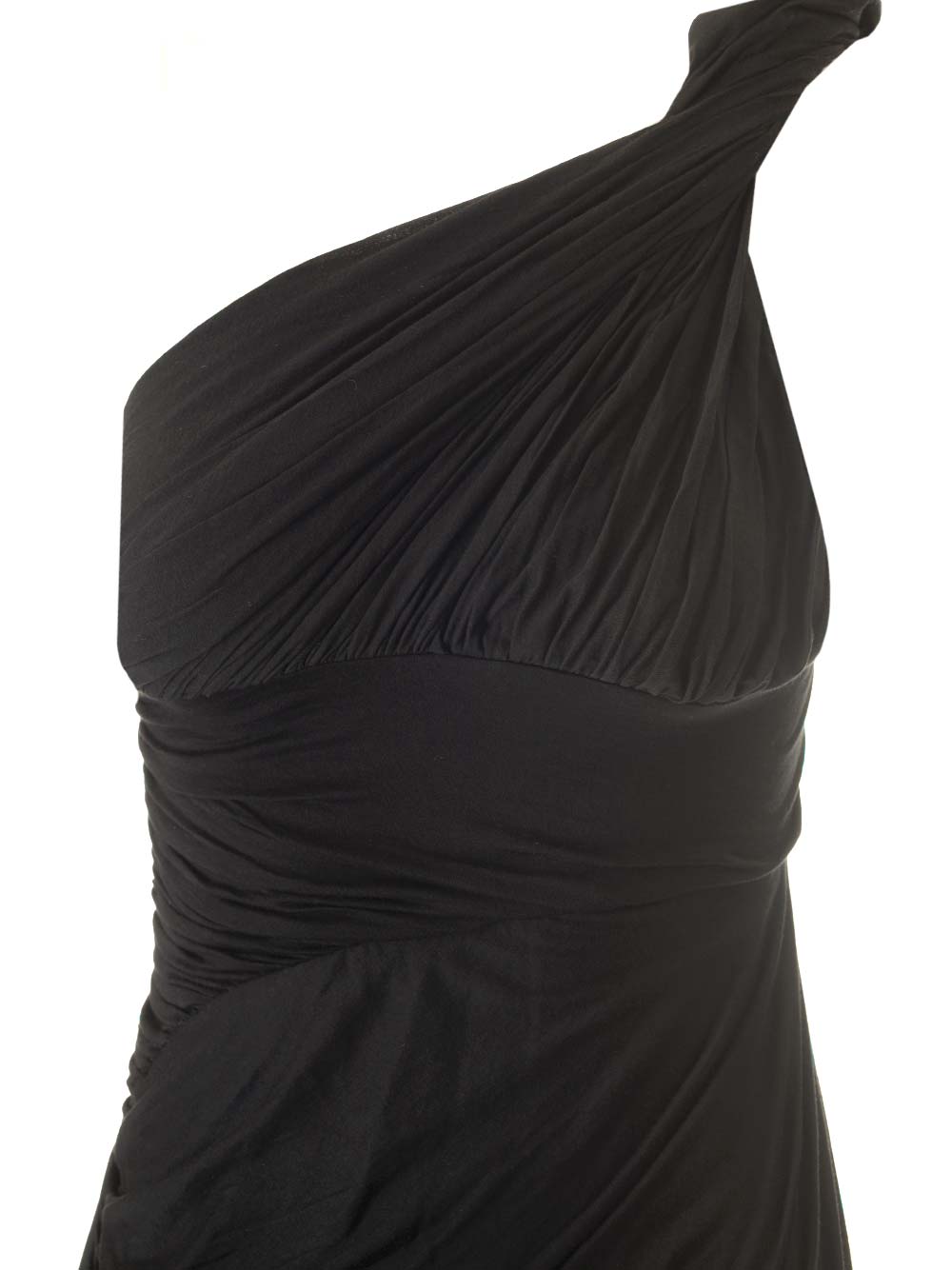 Rick Owens Draped Jersey Midi Dress Dresses - Black | dde5786ad4b05ae6a7c8659da8b7697af34538c4