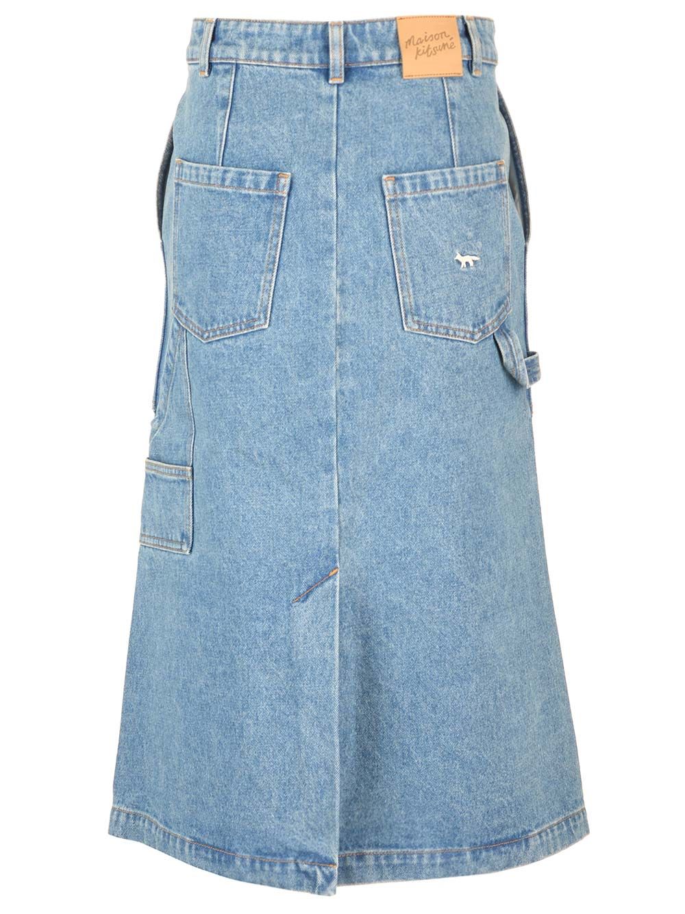 Maison KitsunÉ Denim Midi Skirt Skirts - Blue | df5a436698ca8b0a6138668334af0ab39d636f6a