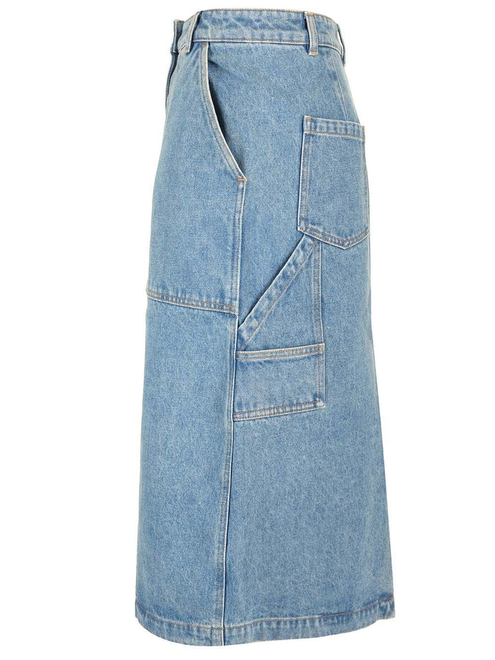 Maison KitsunÉ Denim Midi Skirt Skirts - Blue | a2bb45b2497bc8d2149453b5cf48bea405900202