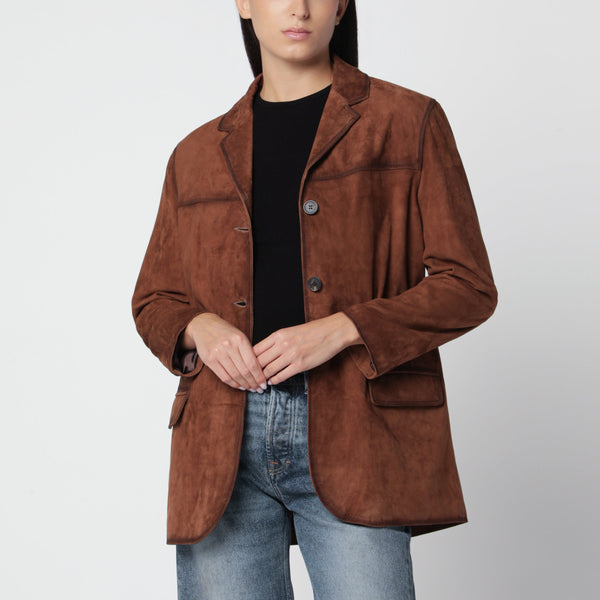 Brown Cado Jacket In Suede