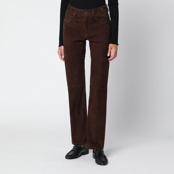 Jean Trousers In Suede, Brown