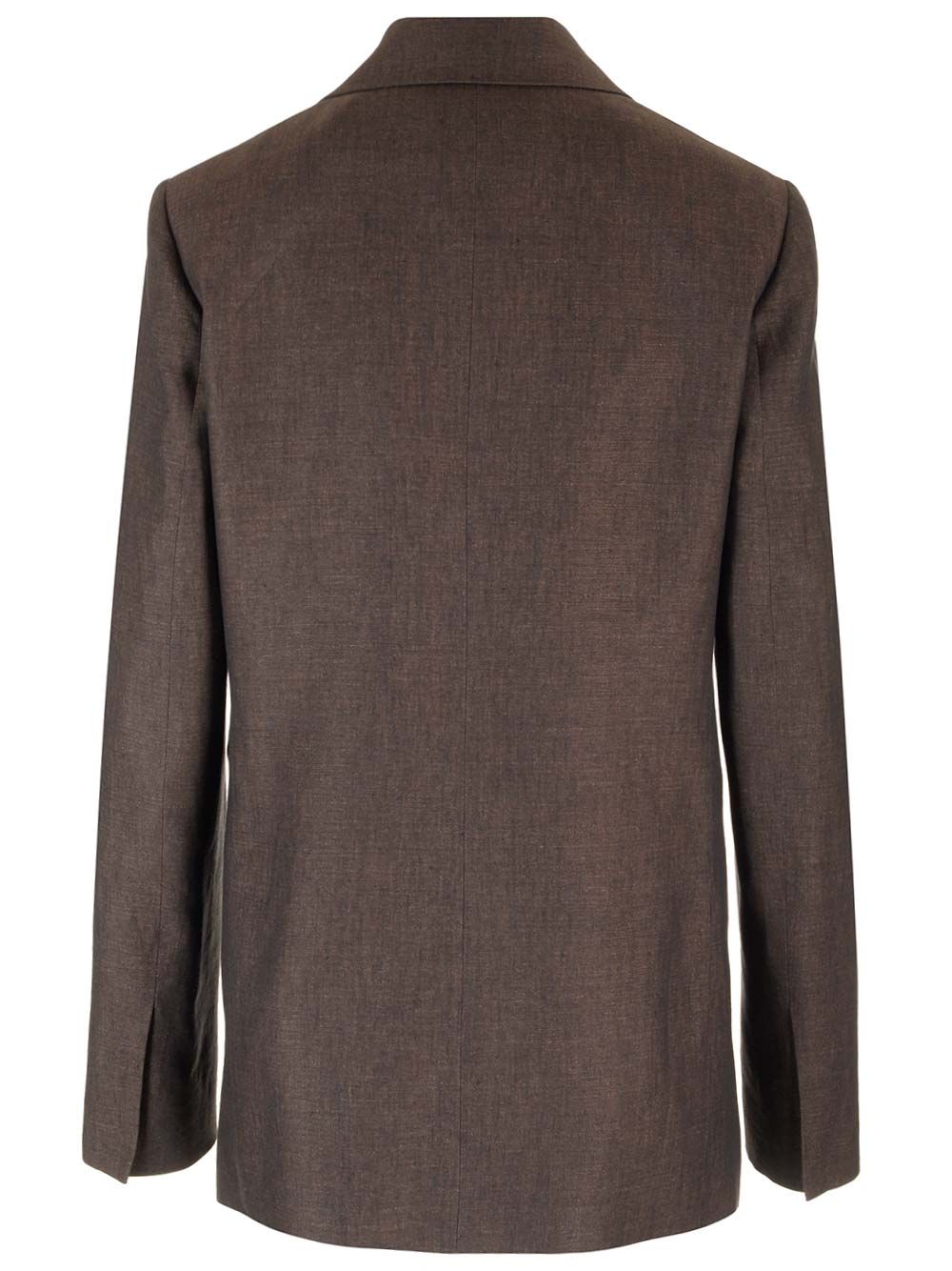 Loewe Linen Single-Breasted Tailored Jacket Jackets - Brown | 58a823a56b390bccfecb8fab24d912df86c0369e