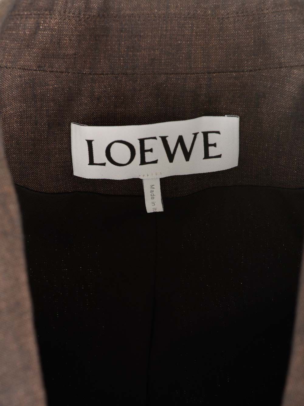 Loewe Linen Single-Breasted Tailored Jacket Jackets - Brown | 220a7a649c7193aef0d5aee19286f789403631c1