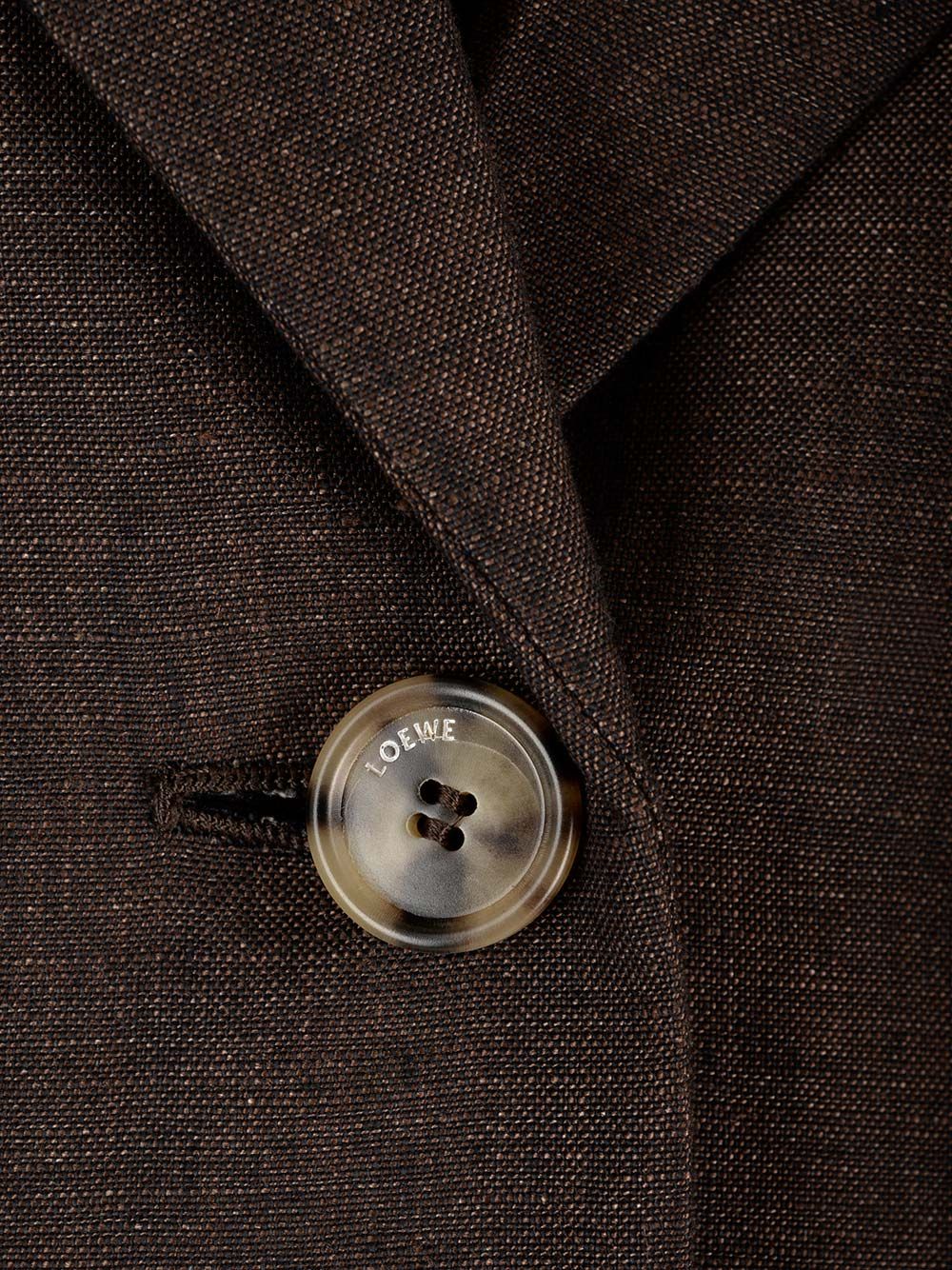 Loewe Linen Single-Breasted Tailored Jacket Jackets - Brown | 4c661b4827e5b201af9ff84744c6c3ef0c16ac83