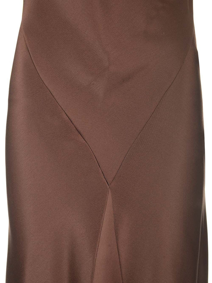 Loewe Long Scarf Dress In Silk Satin Dresses - Brown | 80589d4b2c87464c5d0b01504e9ea4038a87290d