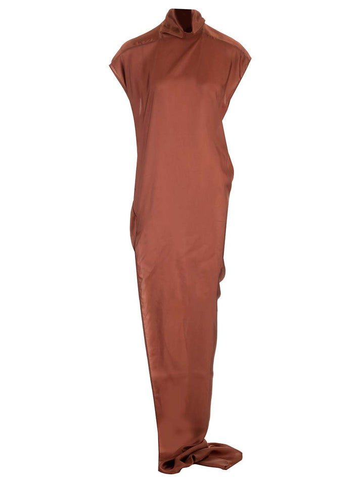 Rick Owens Long Cupro Dress Dresses - Brown | 2aebfb4b3452d1dcc8c0f314b8788f8f7665f85f