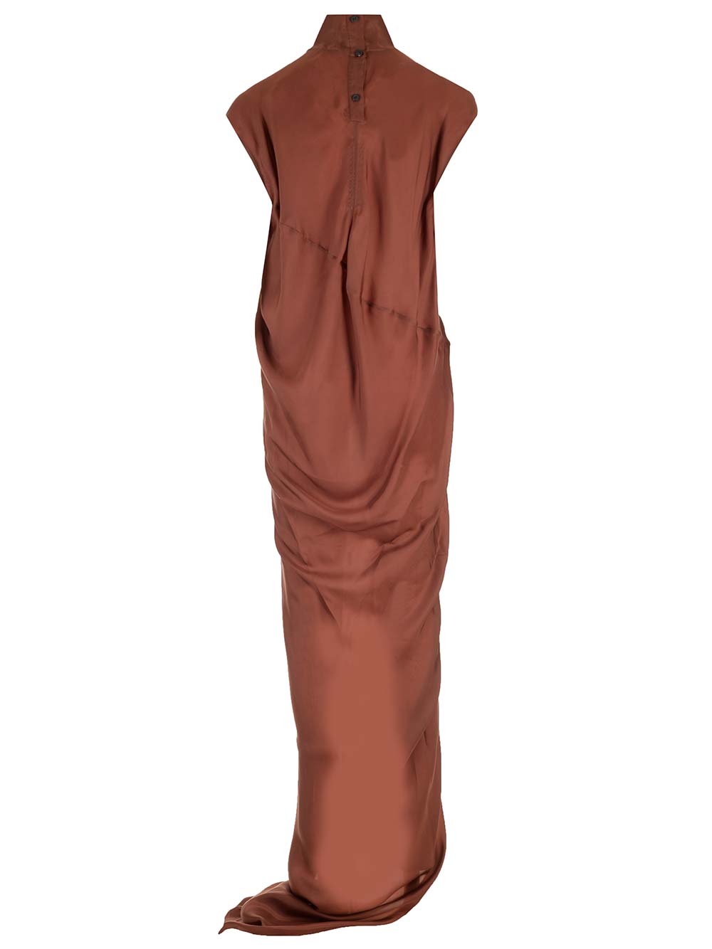 Rick Owens Long Cupro Dress Dresses - Brown | 4485719ec0f8cc2e58121dd620db962a9d97b765