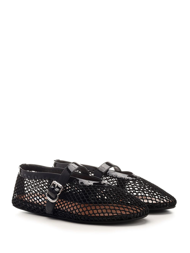 AlaÏA Mesh Strap Ballerina Scarpe basse - Rose | 68ca4ea7ff676811b2866f211f69154176a606d6