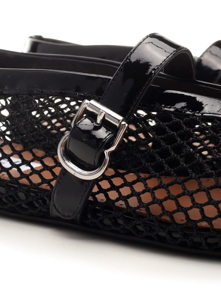 AlaÏA Mesh Strap Ballerina Scarpe basse - Rose | 9c6456e6114eb6e29bc897311e3a008f91f76c4a