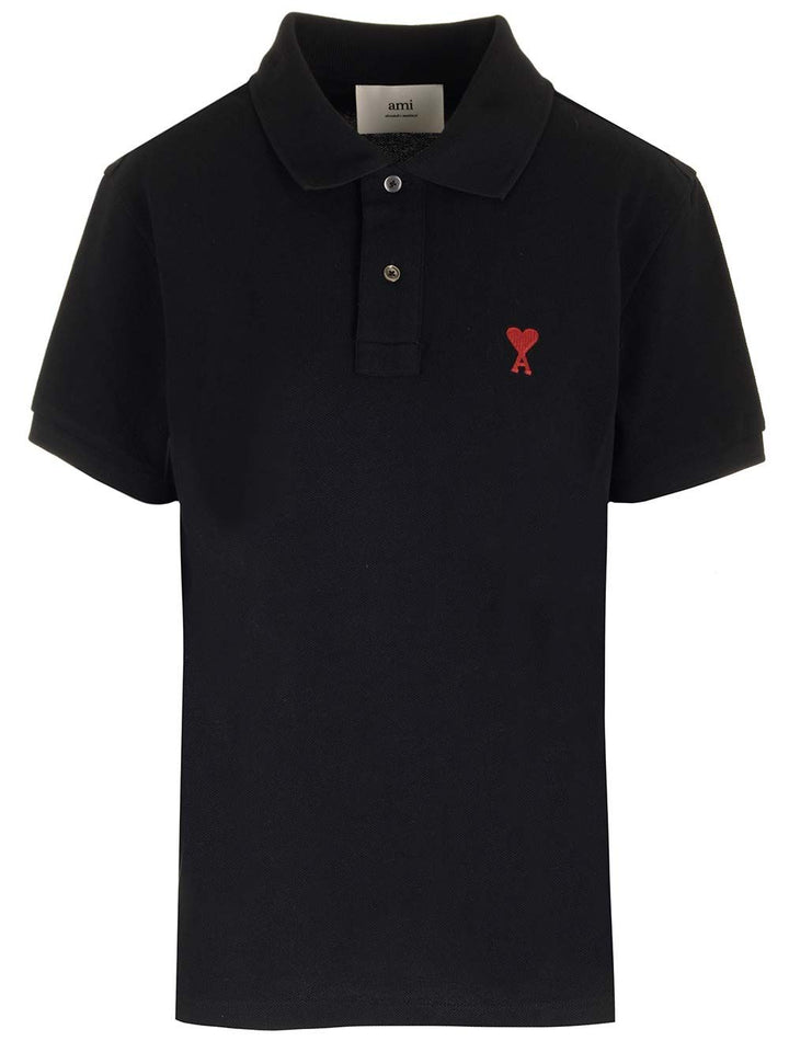 Ami Ami De Coeur Polo shirt - Black | bbf26eff236c741e28a7aa541ca2386fbe76db4f