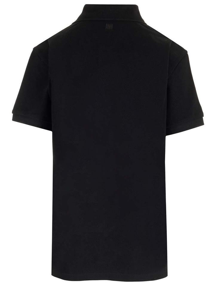 Ami Ami De Coeur Polo shirt - Black | 923fc3ce2f074b21f3f943be2cf2c9fc7b4e12bf
