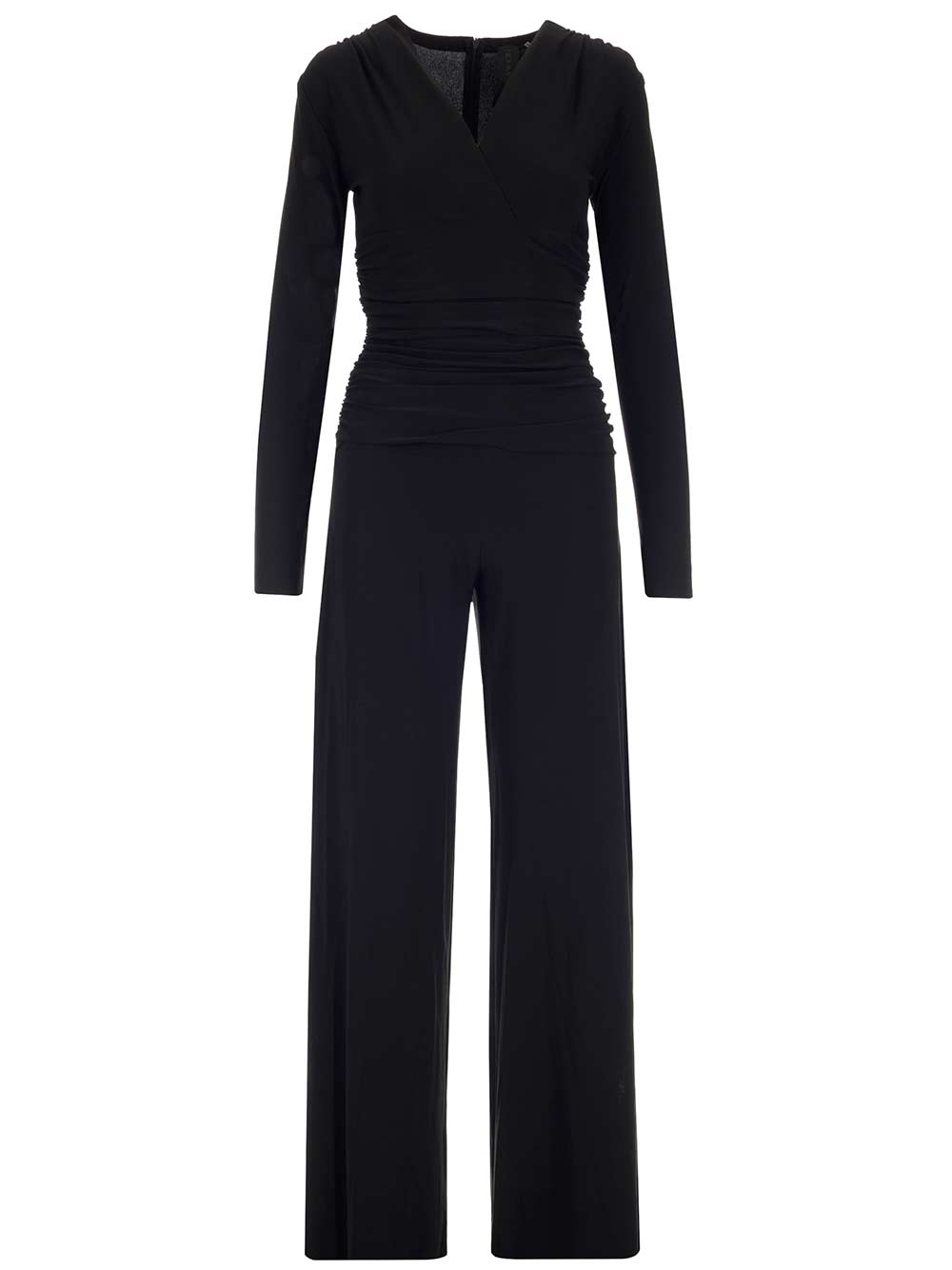 Norma Kamali Jersey Jumpsuit With Long Sleeves Jewelry - Black | d6429833410dbf5717fddbcbc28fbc6294f10d00