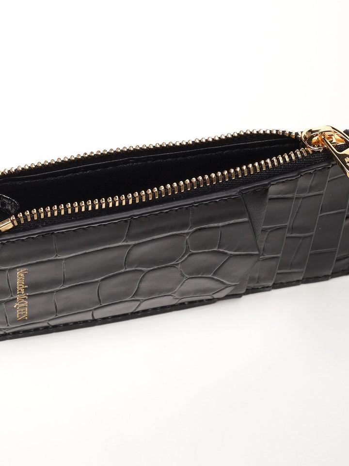 Mcqueen Card Holder With Zip Wallets - Black | eecda639407599354ec6bbfb5581210298dac73e