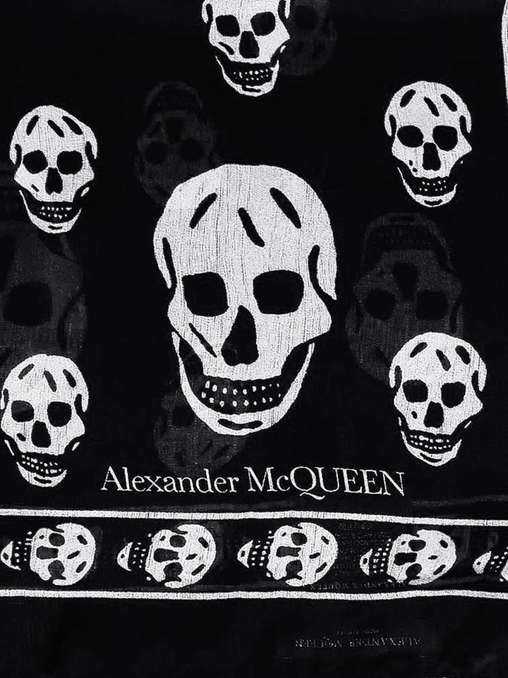 Silk scarf with all-over Skull print