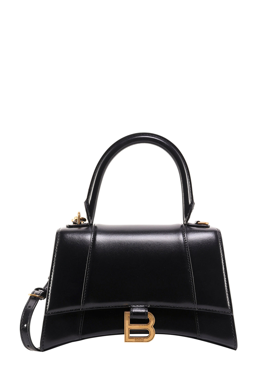 Hourglass leather handbag with iconic monogram