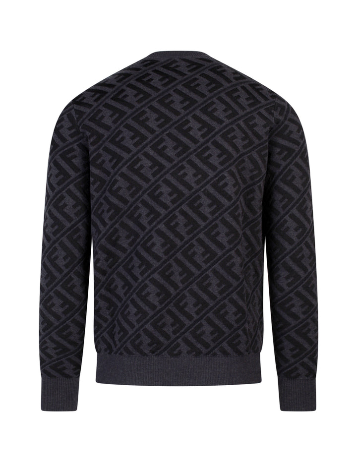 Wool and viscose sweater with FF motif