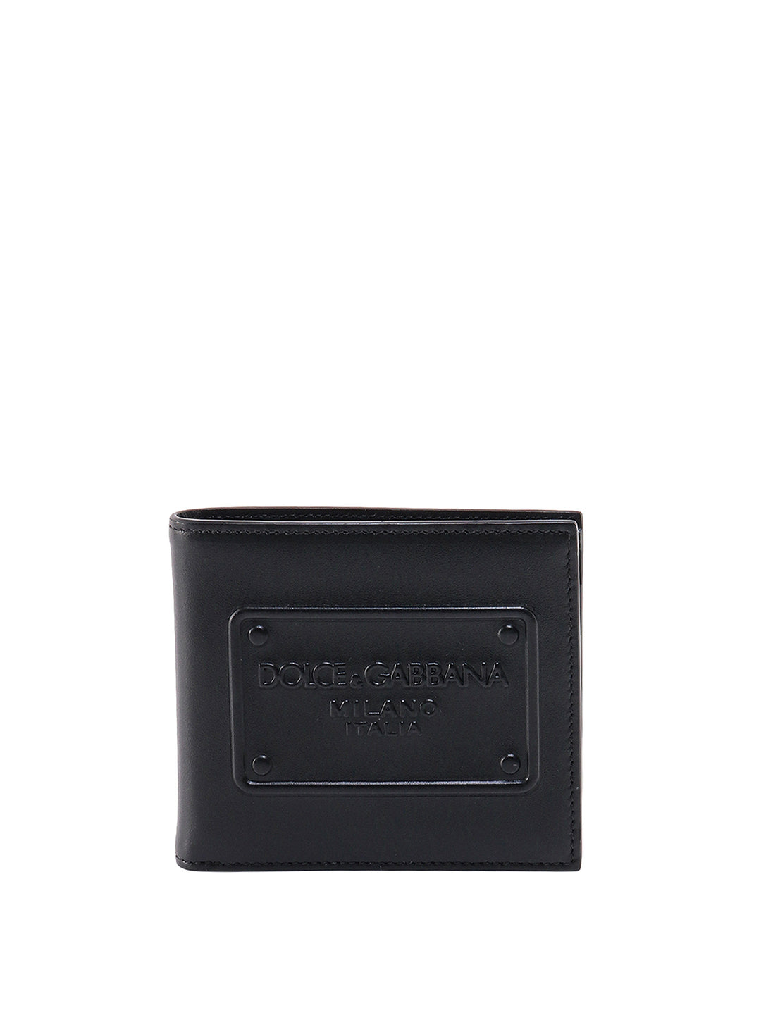 Leather wallet with embossed logo