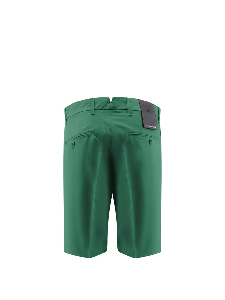 Technical fabric bermuda shorts with logo patch