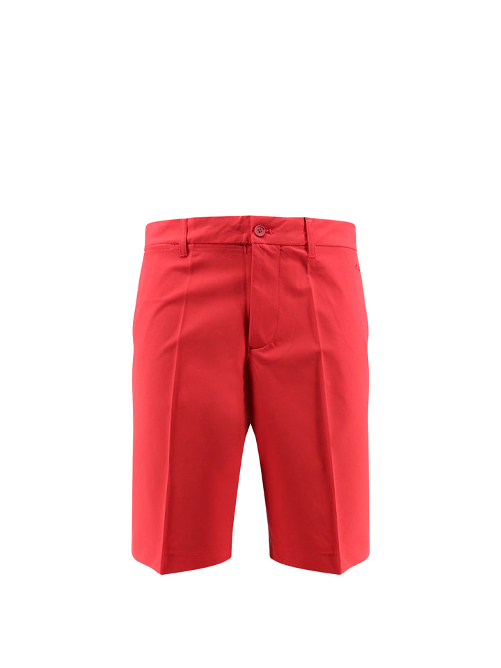 Technical fabric bermuda shorts with logo patch