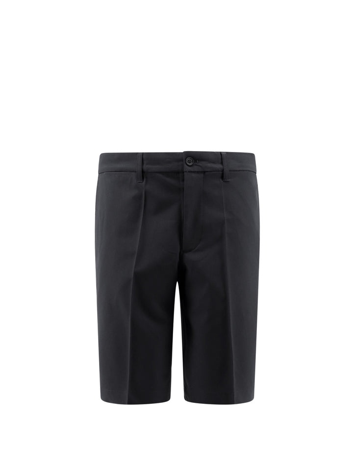 Technical fabric bermuda shorts with logo patch